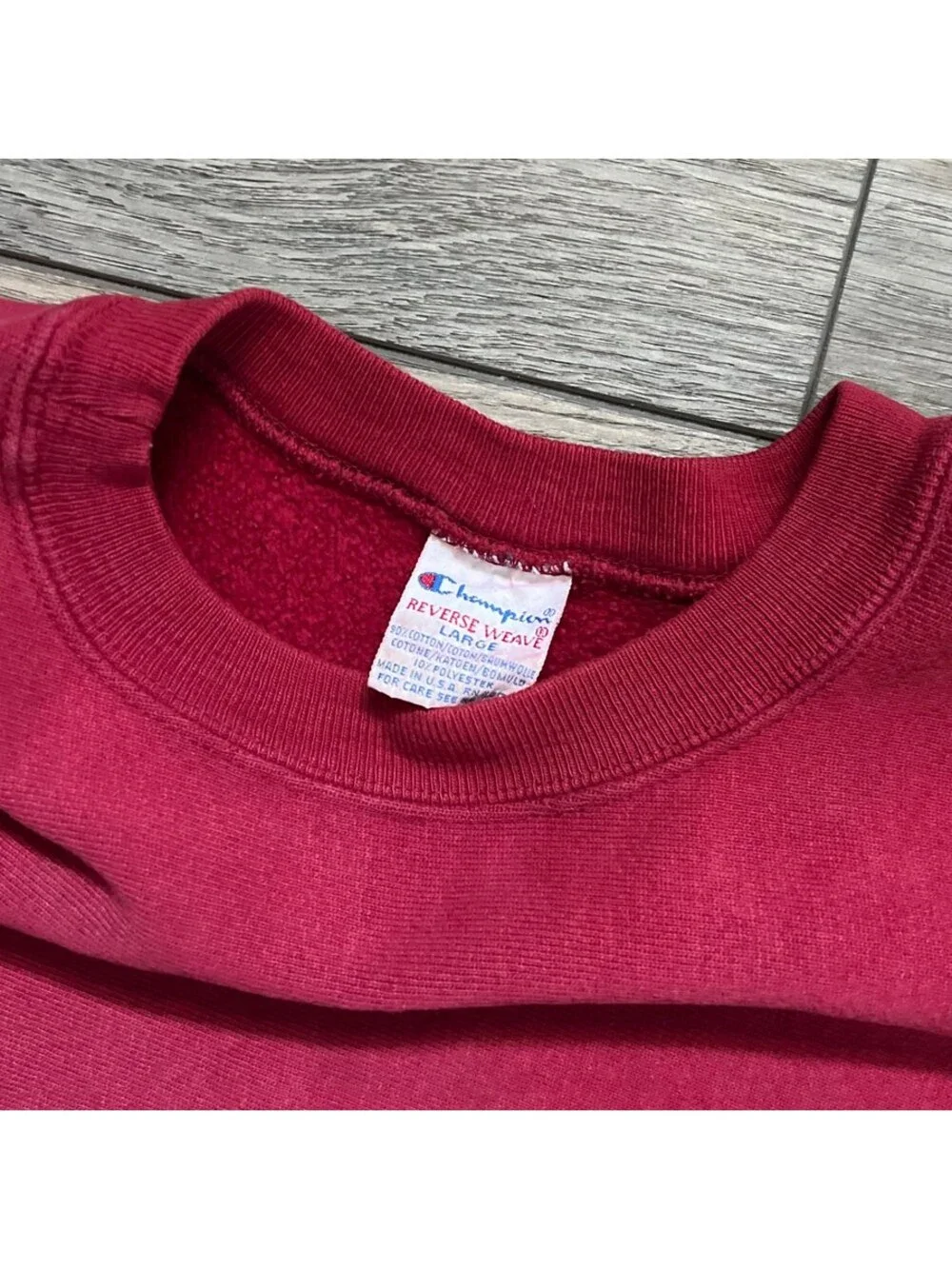 Vintage Champion Men's L Reverse Weave Crewneck Sweatshirt Red Made In USA